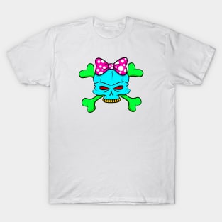 Colorful Girl Skull Design T-Shirt